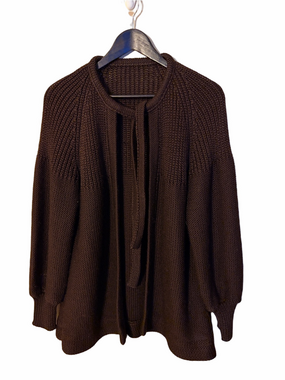 Women's Cozy Open-Front Knit Cardigan Sweater - Dark Brown